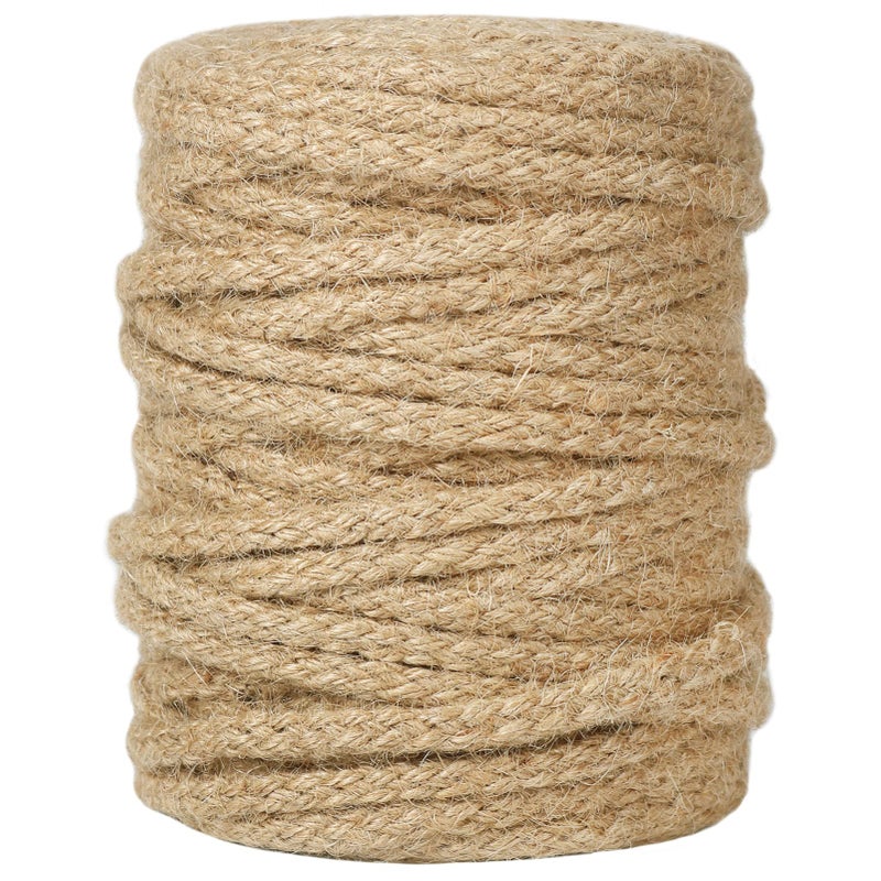 Tenn Well 5mm Jute Twine, 100 Feet Braided Natural Rope, Thick Twine for Crafts, Gift Wrapping, Gardening, Cat Tower Repair, Macrame Jute Cord - Image 1